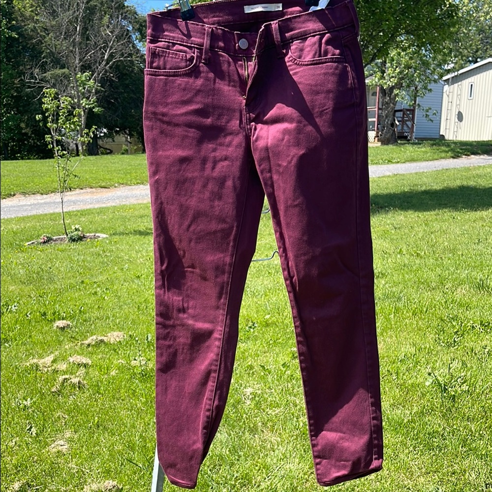Women's Burgundy Jeans